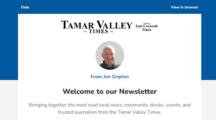 Tavistock Times Gazette newsletter sample