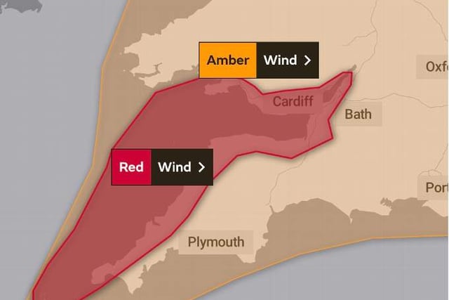 Met Office issues rare Red Weather Warning for parts of Devon and Cornwall as Storm Eunice hits the area tomorrow