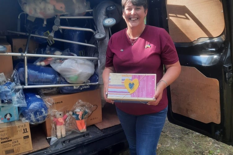 Callington Lions’ Emma Burnard with some of the donations