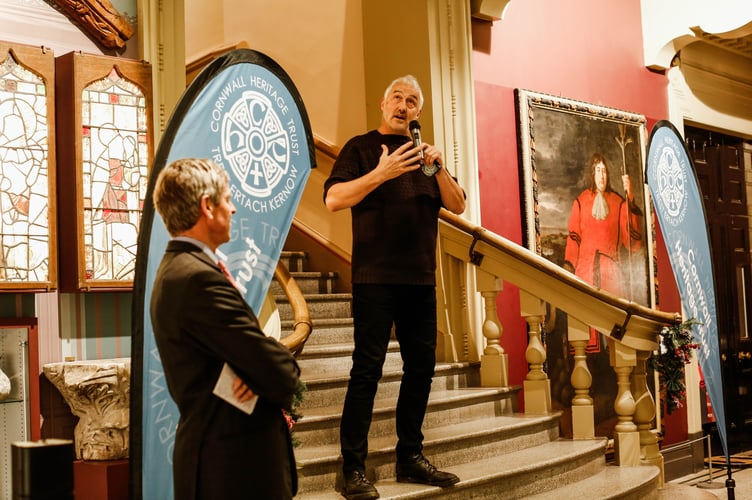 The most recent winner of the Heritage Champion Award, Will Coleman. Will received the award for his work promoting Cornwallâs heritage through projects such as the Man Engine and Golden Tree Productions