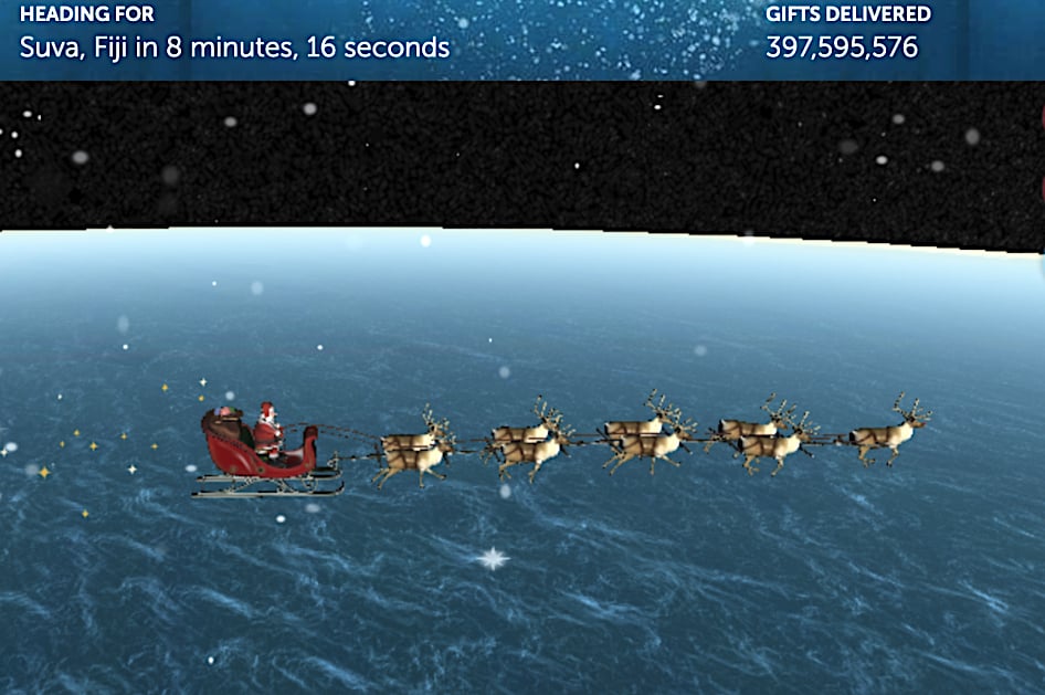 We are go for launch - reindeer and sleigh ready for flight 