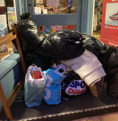 DAA charity donations left outside shop last year.