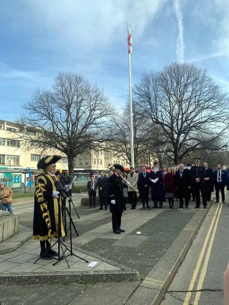 Ukrainian war anniversary  Plymouth silence