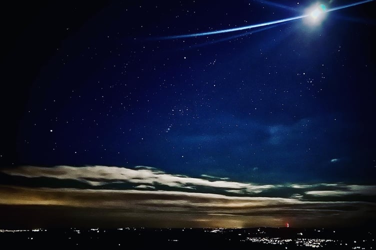 the night sky above Pork Hill, Tavistock on Monday February 27 - are these the Northern Lights?