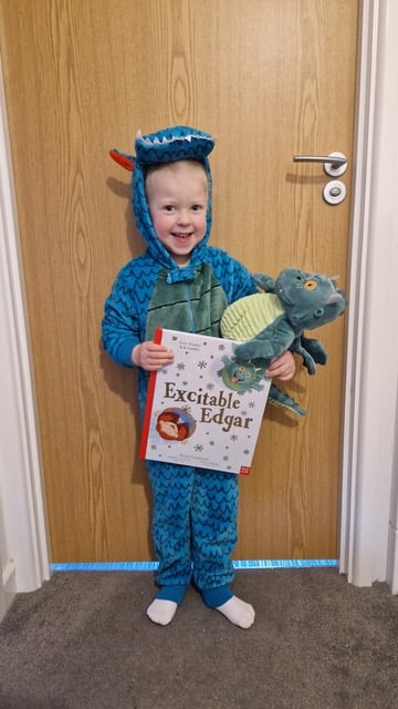 Harriet Dymond as Excitable Edgar. Harriet attends Stepping Stones Nursery Okehampton and Little Beacons Pre School at South Tawton