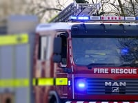 Three crews tackle building fire at Gulworthy