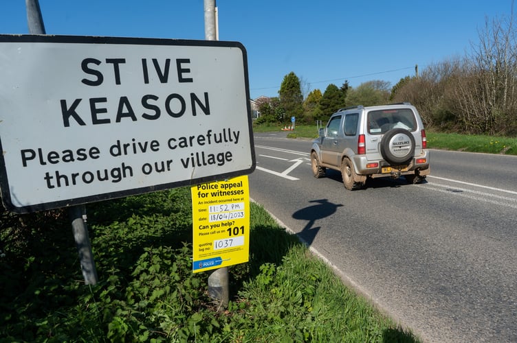 Police Appeal for witness's along the A390 bewteen St Ive Keason and Merrymeet photographed on the 20/04/2023 after three people died on the night of the 18/04/2023 after a vehicle left the road and caught fire. See SWNS story SWLNcrash. Tributes have been paid to two teens who were among three killed in a horror crash in Cornwall. Jamie Lane, 18, and Luke Warner, 16, died alongside a 30-year-old man, who has not yet been named, when their car left a road and caught fire. Police were called to the scene near Liskeard, Cornwall, shortly before midnight on Tuesday (18/04). The three occupants were confirmed dead at the scene on the A390 close to St Ive.