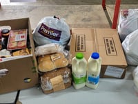 First delivery of £20 food parcels
