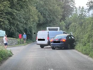 Crash on the road to Lamerton