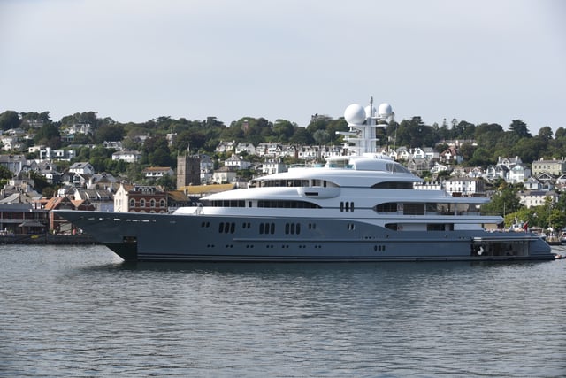 Gaming multimillionaire’s super yacht in Dartmouth