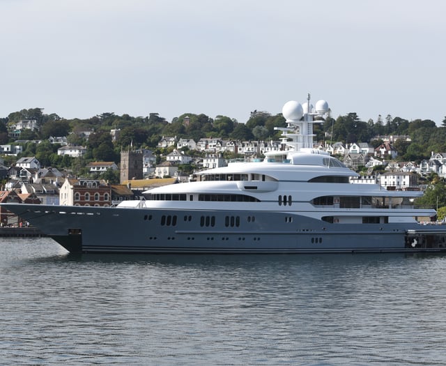 Gaming multimillionaire’s super yacht in Dartmouth