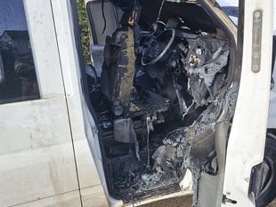 Fire crew attends van blaze