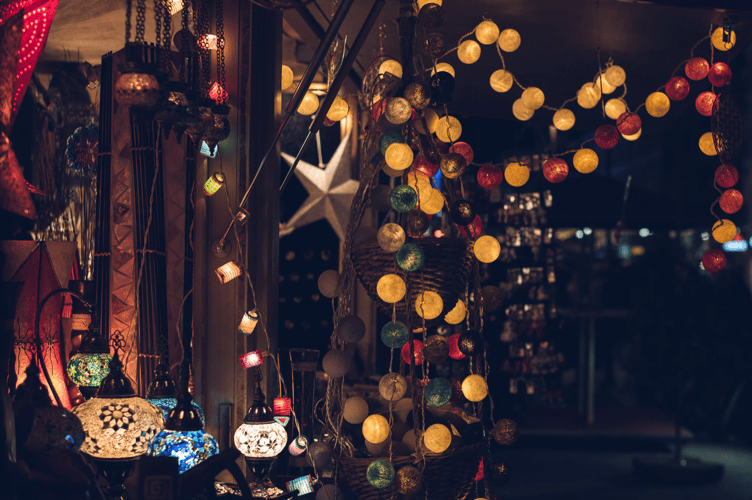 Christmas market stock image 