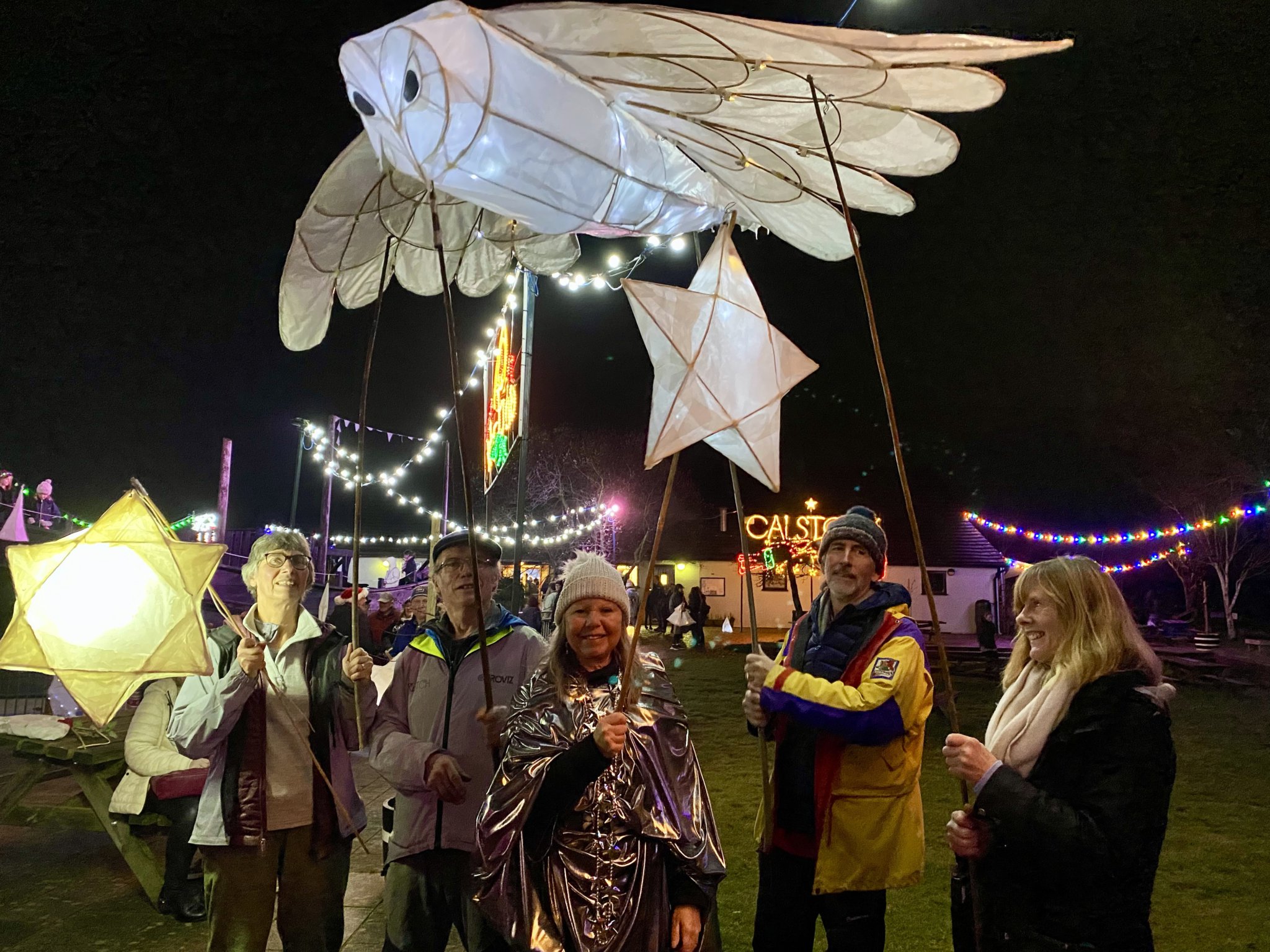 Village lantern parade on way