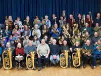 Stannary Brass Band stage Christmas concert