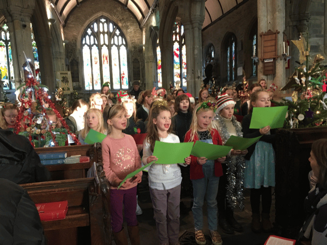 St Rumon's School children singing at the festival