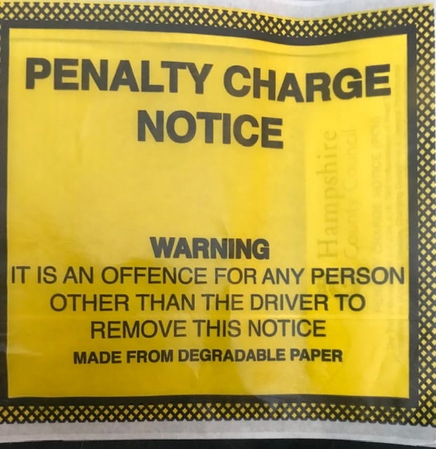 A penalty charge notice given to J Stephens by East Hampshire District Council in Alton. PCN parking ticket fine