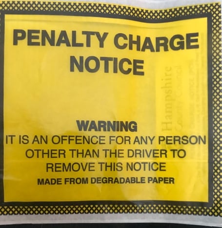 A penalty charge notice given to J Stephens by East Hampshire District Council in Alton. PCN parking ticket fine
