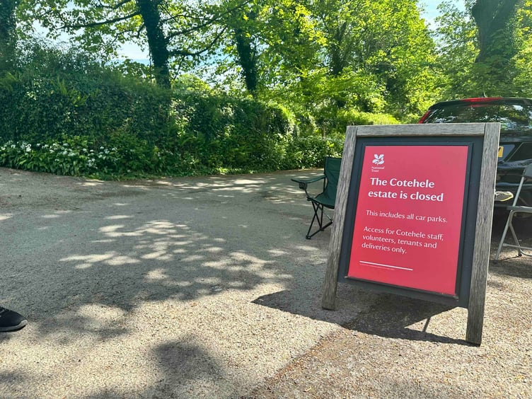 Road closure at Cotehele