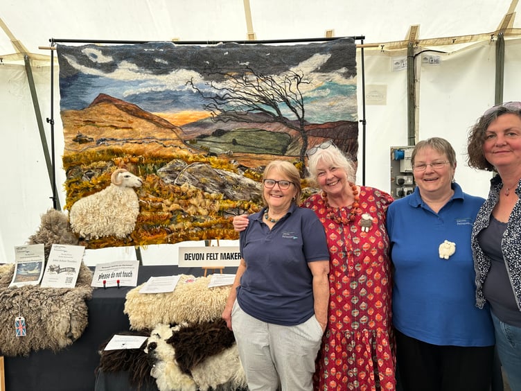 Some of the Devon Feltmakers with their wallhanging, from left Ginny Shipway, Kath Brabbins, Christine Munkenbeck and Anne Louise Boyd