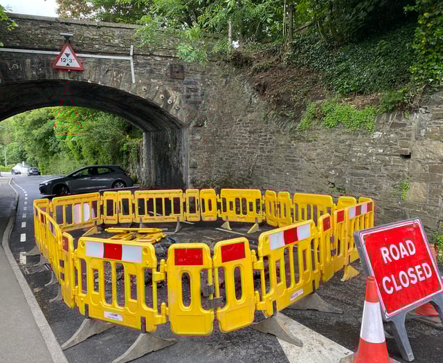 Tavistock road closure after flood