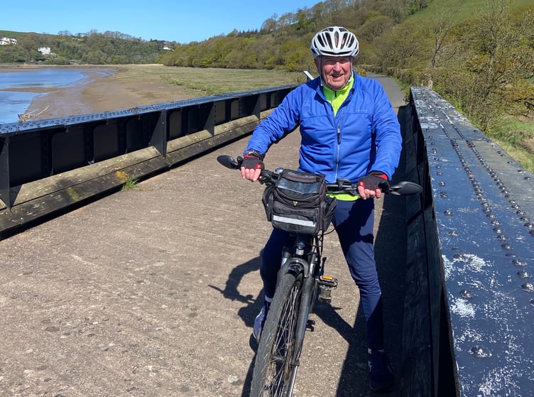 Jim Bennett on his Tarka Trail cycle ride