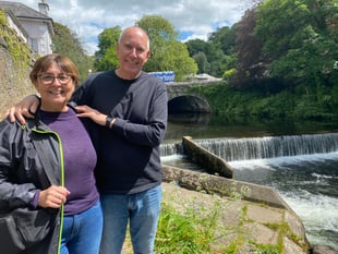 Loving son walks dad's romantic walk