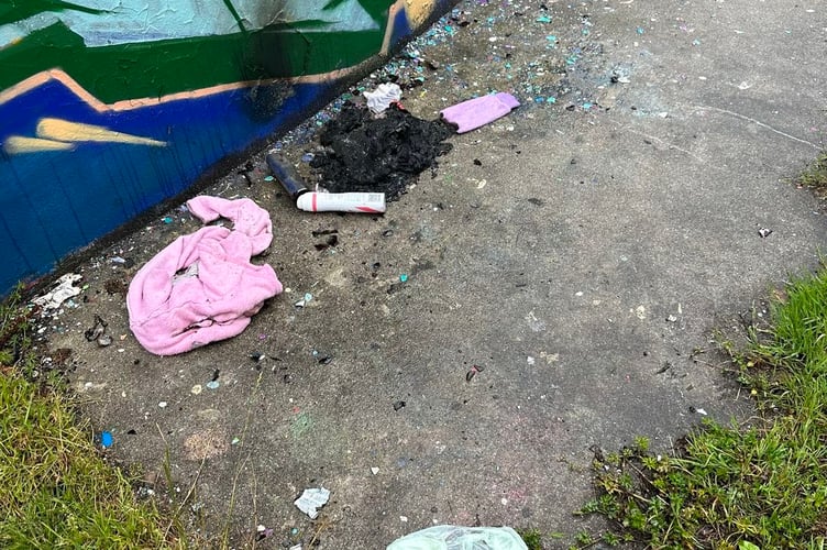 The morning after in Saltash Road recreation ground, Callington