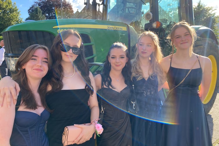 Friends celebrate the end of exams, Erin Forbes, Ksenia Robinson, Katie Matthews, Poppy Veale and Leah Kite.