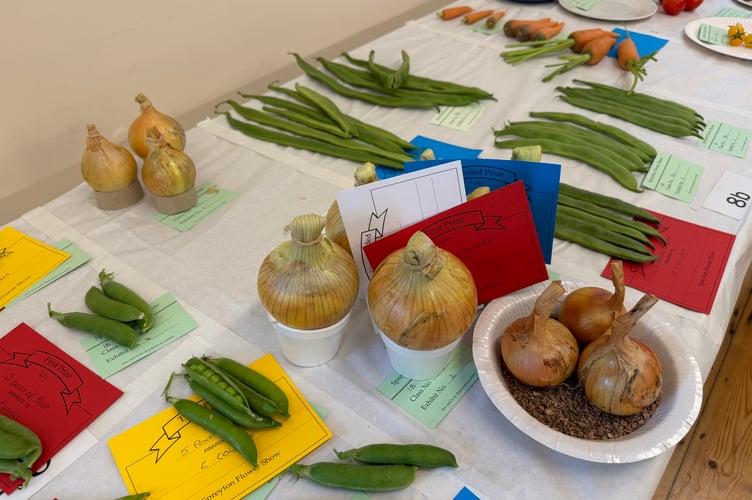 Some of the exhibits on display at Spreyton Flower, Produce and Craft Show.  AQ 1109