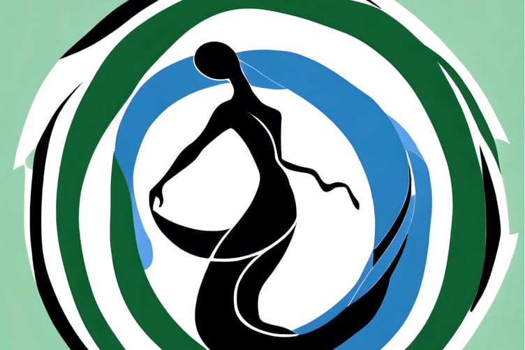Winning logo design by Katie Brailsford portrays Tamara, the river nymph intertwined with Devonshire and Cornish flag colours.