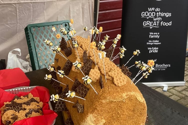 The honey cake created by The Cornwall Bakery using Tamar Valley honey