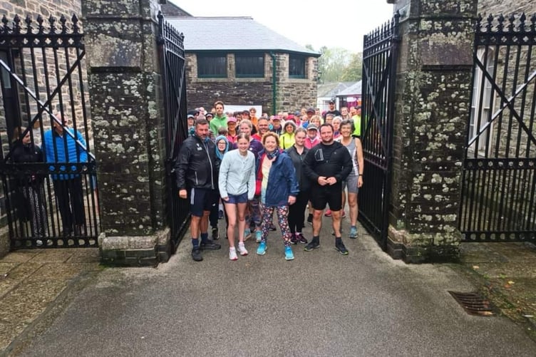 The charity run in aid of Cancer Research began outside Dotty's Pannier Market shop. jp