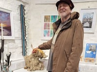 Sculptor at Cotehele exhibition
