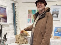 Sculptor at Cotehele exhibition