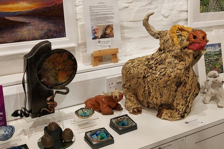 Nick Bennett, Princetown sculptor, is showing his animal pieces work at National Trust Cothele.