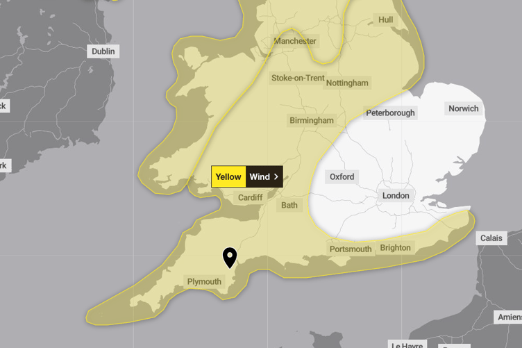 Strong winds are forecast for Friday, January 25 as Storm Éowyn approaches