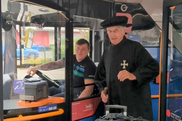 'Brother on a bus' visits Devon