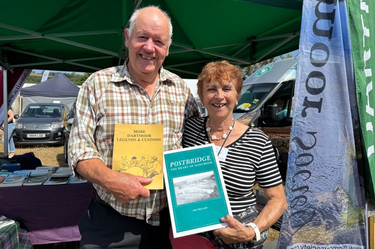 Bill Murray and Georgina Sanders ran The Dartmoor Society stall at Chagford Show.  AQ 1037
