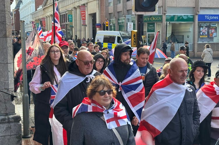 Some of the British Unity Walk protestors.  AQ 6470