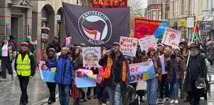 1,000 took part in protest and counter protest in Exeter
