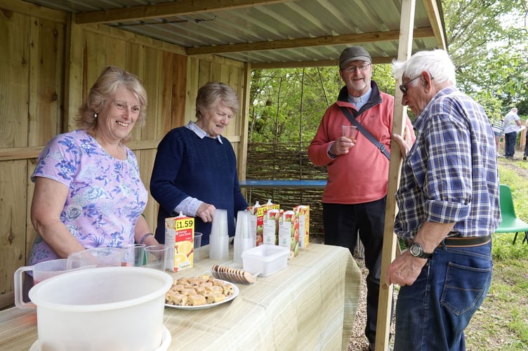 Bere Ferrers Orchard opening with catering by local WI members Margaret Willmott and Phil Gallagher. Picture by Ann Parsons.