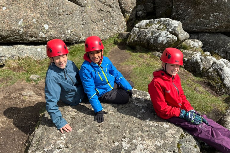 St Andrews School, Buckland Monachorum, pupils enjoy climbing on their Dartmoor residential adventure.