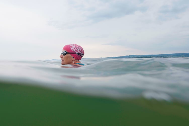 Water pollution activist Jo Bateman is pictured in her element. A film 'Jo in the Water', highlighting her campaigning will be screened in June in Tavistock Library. Picture courtesy of Fair View Films.