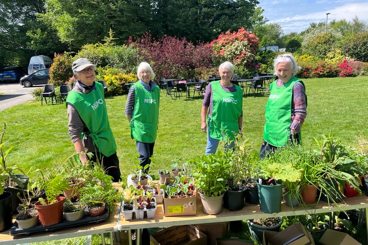 Yelverton NSPCC volunteers at the village annual plant sale and cream tea event which reaped record takings.