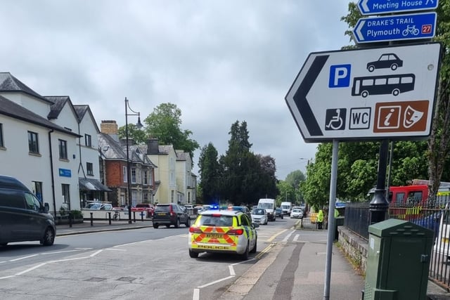 Traffic backed up on Plymouth Road after collision