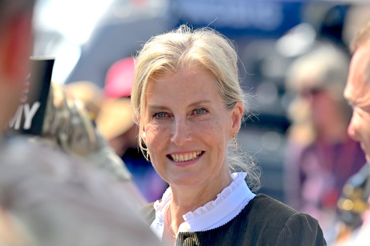 Smiling in the sun - HRH the Duchess of Edinburgh enjoys the first day of the Devon County Show