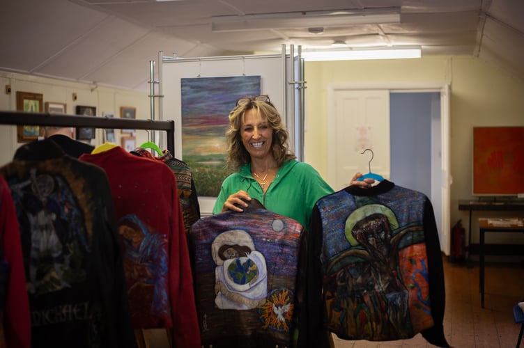 Clothing artist Michelle Thomson exhibits at Yelverton RC Church as part of a new event linking Catholic artists and their work with the public. Picture by Sam Griffith.