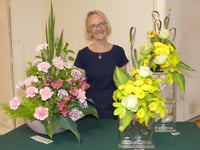 Flower club's arrangements inspired by glass