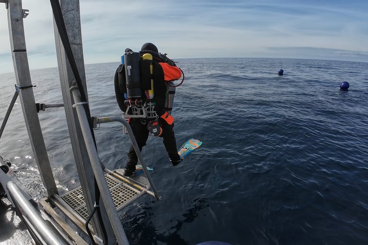 Bere Alston diver Andy Wrigglesworth on the USCGC Tampa wreck operation.
